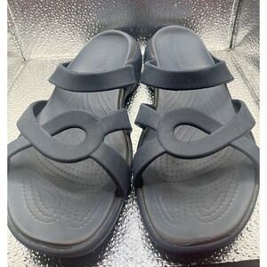 Crocs Women Meleen Twist Slip On Casual Sandals Blue Sz 11 Comfort Beach Boho